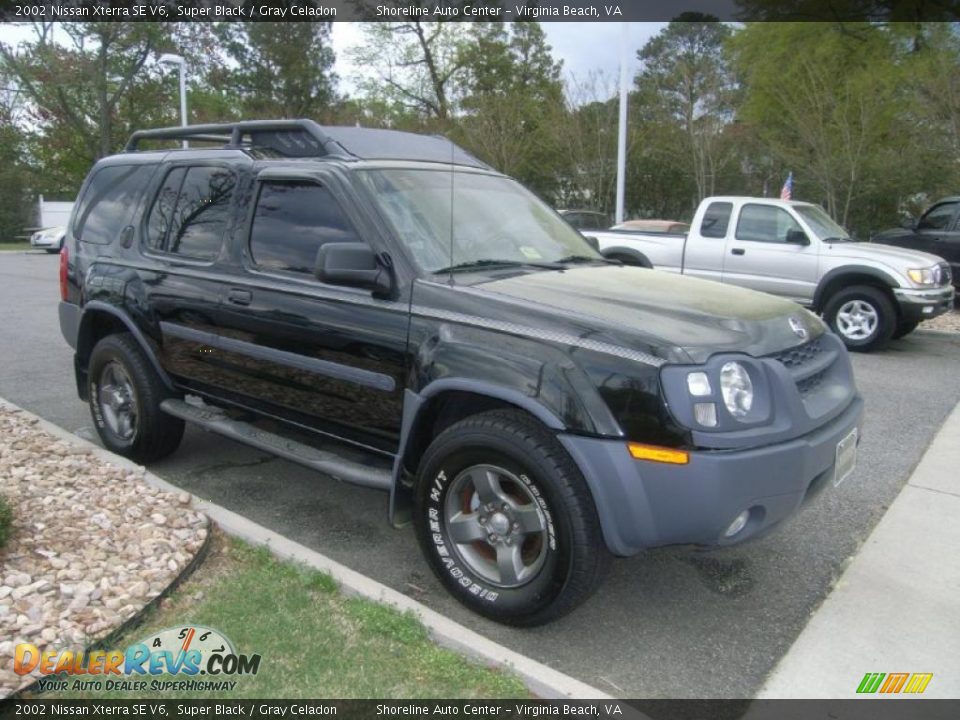 2002 Nissan Xterra SE V6 Super Black / Gray Celadon Photo #7