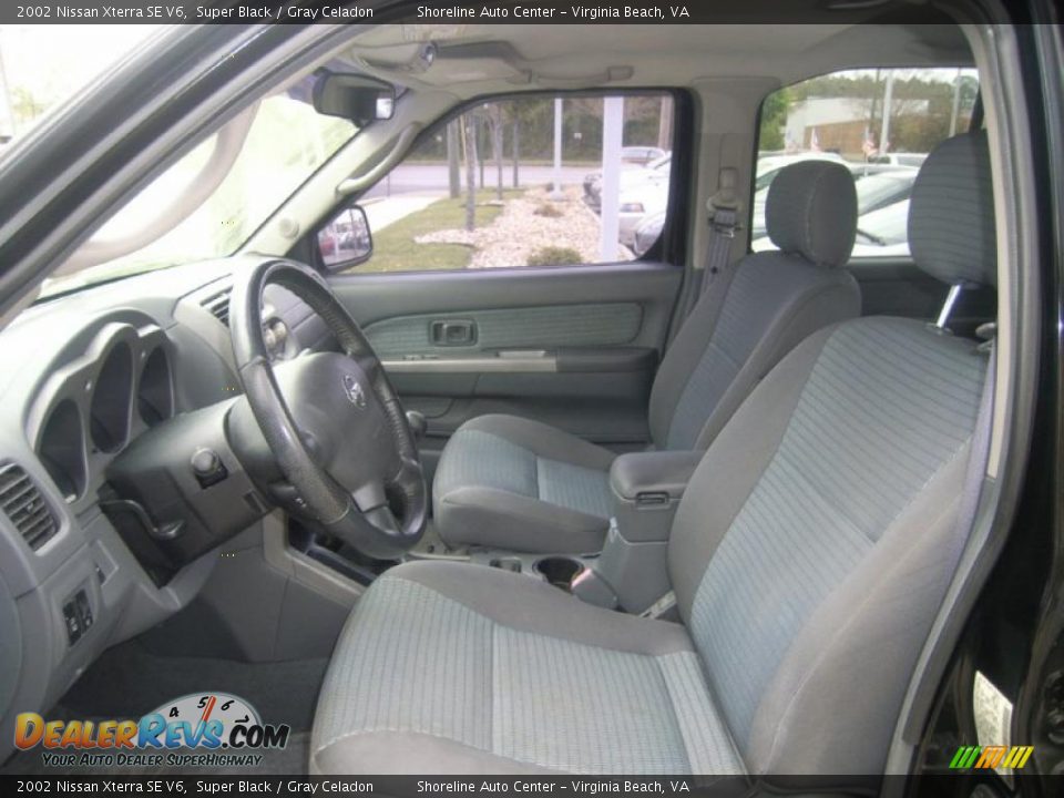 2002 Nissan Xterra SE V6 Super Black / Gray Celadon Photo #14