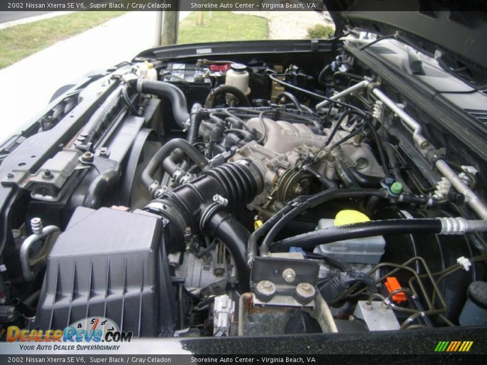 2002 Nissan Xterra SE V6 Super Black / Gray Celadon Photo #22