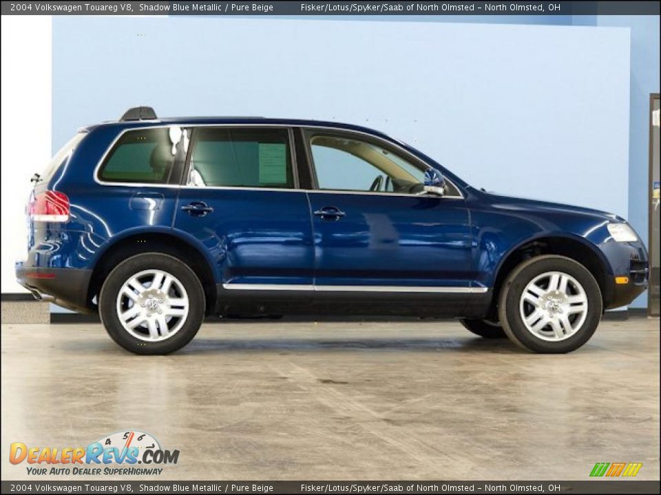 2004 Volkswagen Touareg V8 Shadow Blue Metallic / Pure Beige Photo #4