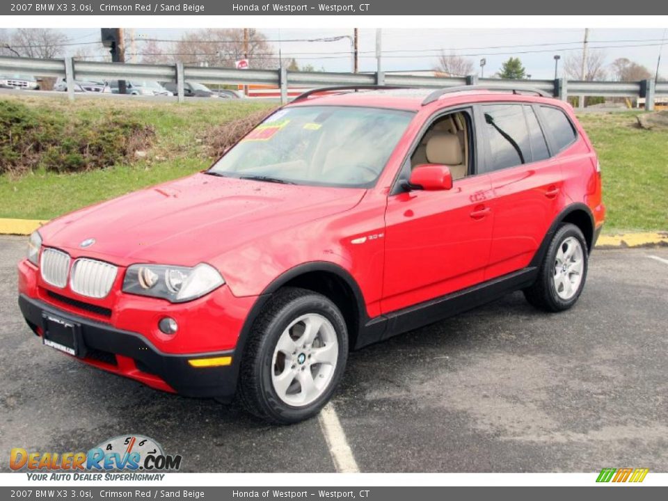 2007 BMW X3 3.0si Crimson Red / Sand Beige Photo #1