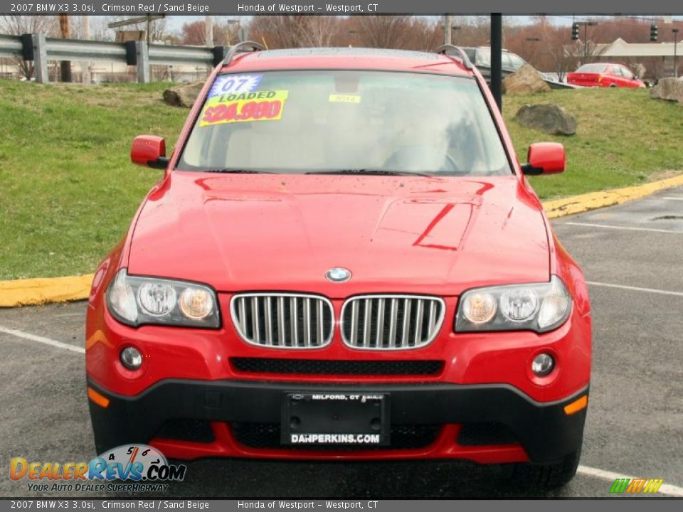 2007 BMW X3 3.0si Crimson Red / Sand Beige Photo #2