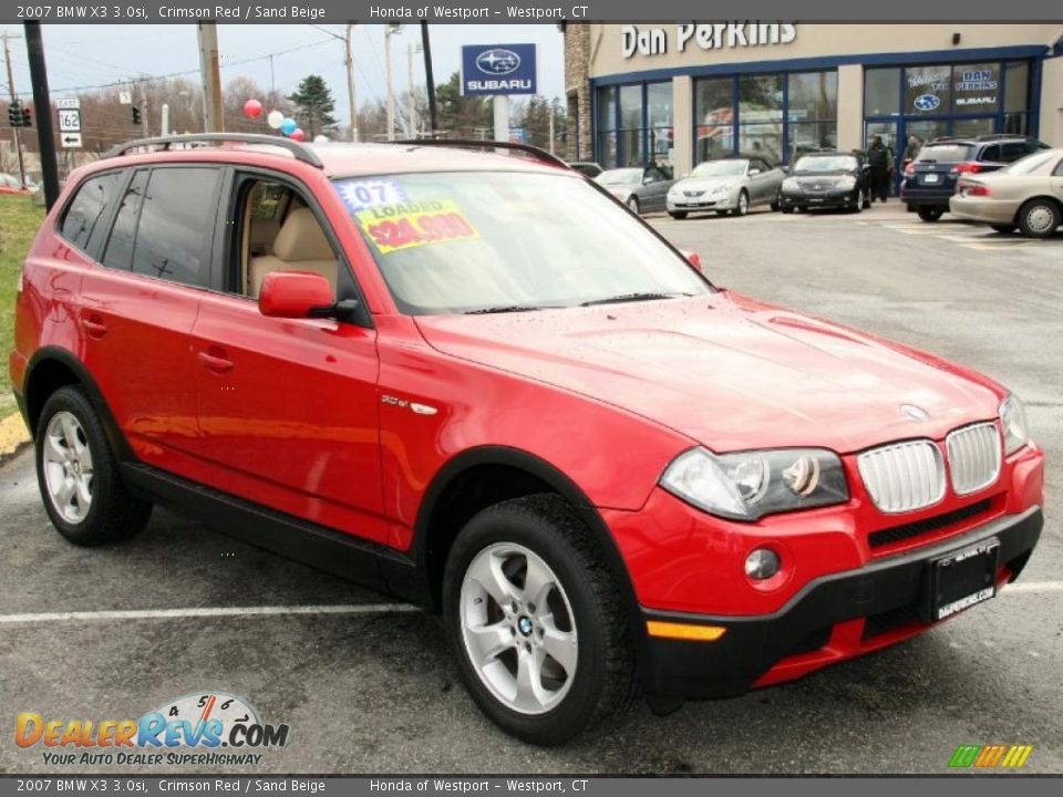 2007 BMW X3 3.0si Crimson Red / Sand Beige Photo #3