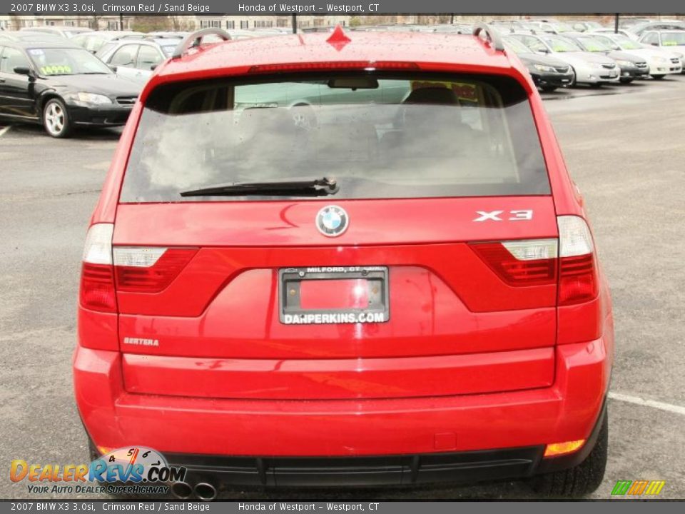 2007 BMW X3 3.0si Crimson Red / Sand Beige Photo #7