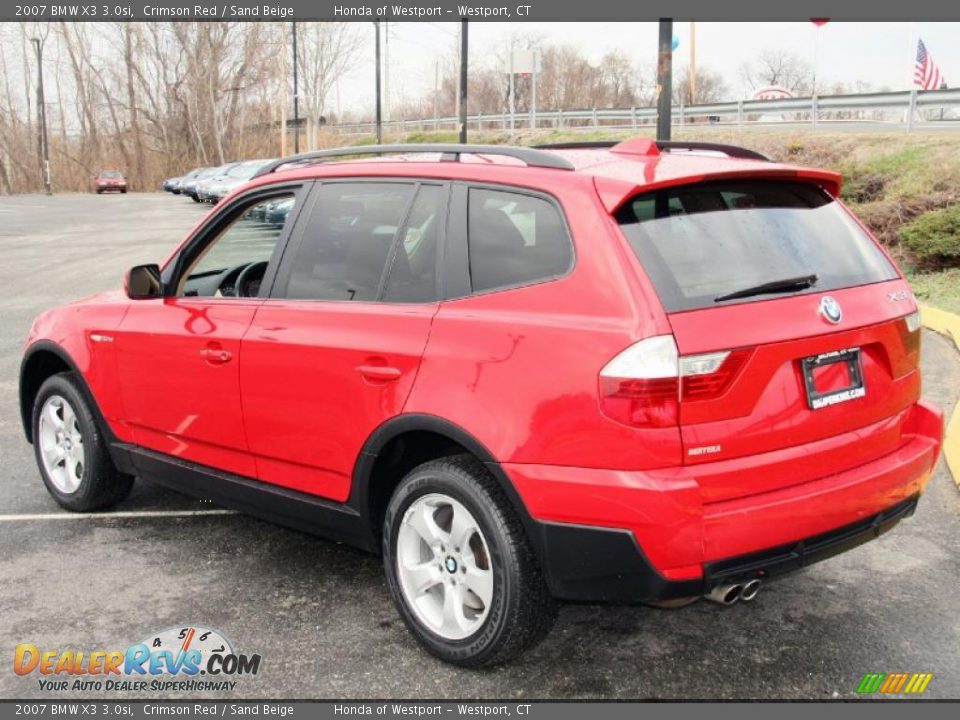 2007 BMW X3 3.0si Crimson Red / Sand Beige Photo #9