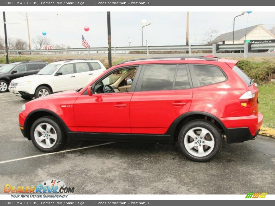 2007 BMW X3 3.0si Crimson Red / Sand Beige Photo #10