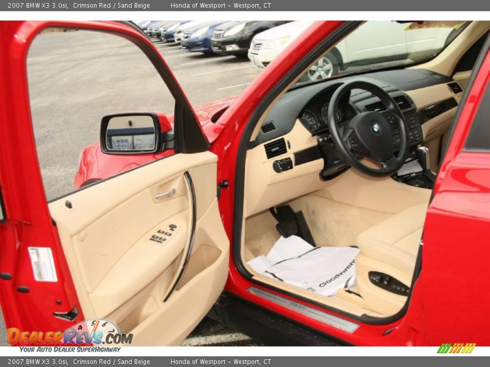 Sand Beige Interior - 2007 BMW X3 3.0si Photo #11