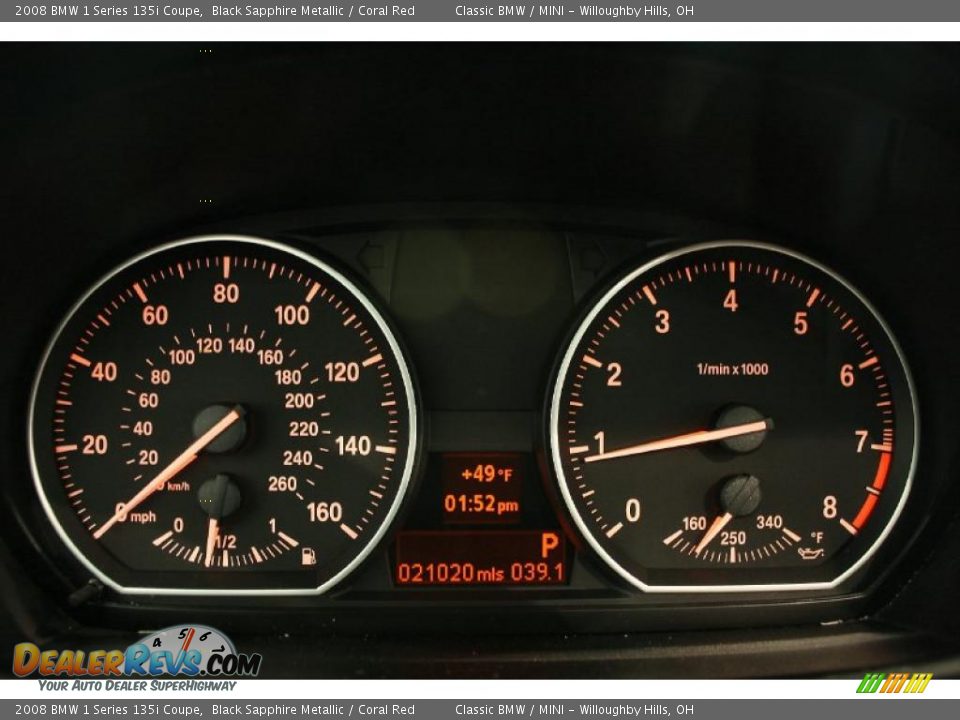 2008 BMW 1 Series 135i Coupe Gauges Photo #9