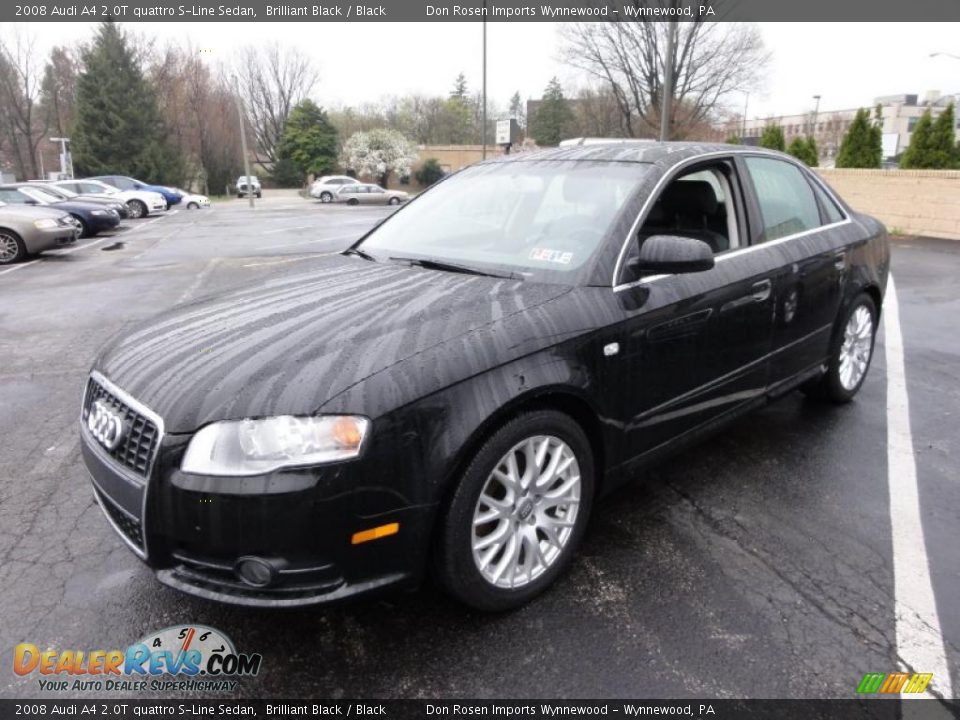 2008 Audi A4 2.0T quattro S-Line Sedan Brilliant Black / Black Photo #2