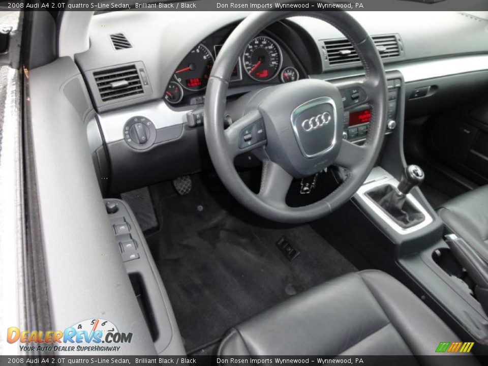 2008 Audi A4 2.0T quattro S-Line Sedan Brilliant Black / Black Photo #12