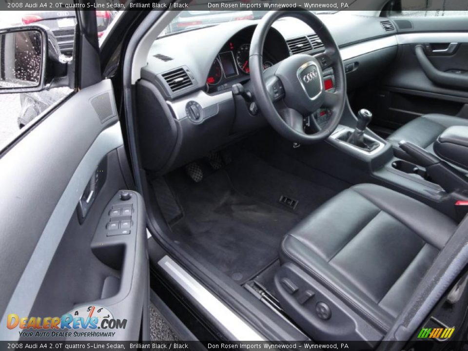 2008 Audi A4 2.0T quattro S-Line Sedan Brilliant Black / Black Photo #13