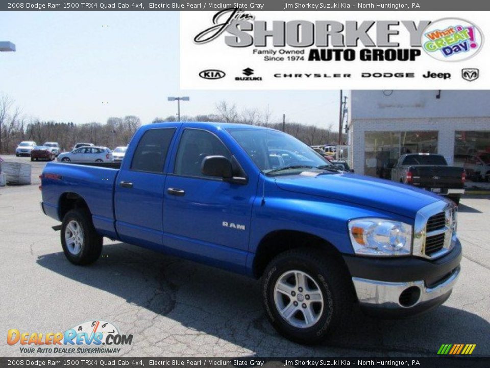 2008 Dodge Ram 1500 TRX4 Quad Cab 4x4 Electric Blue Pearl / Medium Slate Gray Photo #1