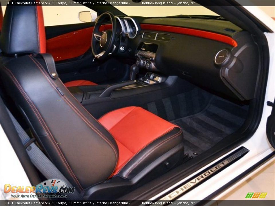 2011 Chevrolet Camaro SS/RS Coupe Summit White / Inferno Orange/Black Photo #13