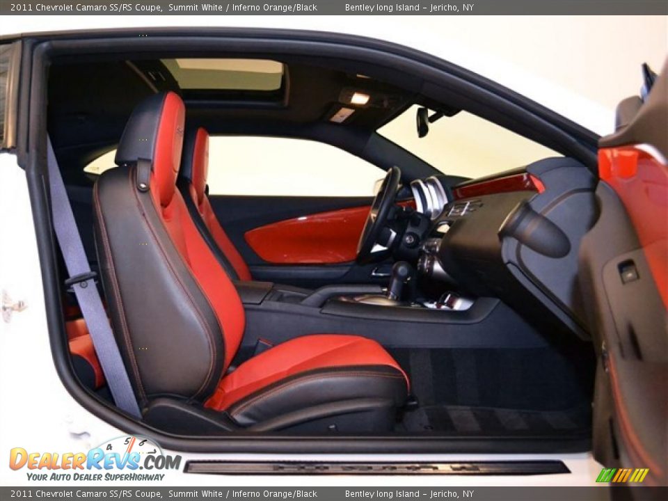2011 Chevrolet Camaro SS/RS Coupe Summit White / Inferno Orange/Black Photo #14