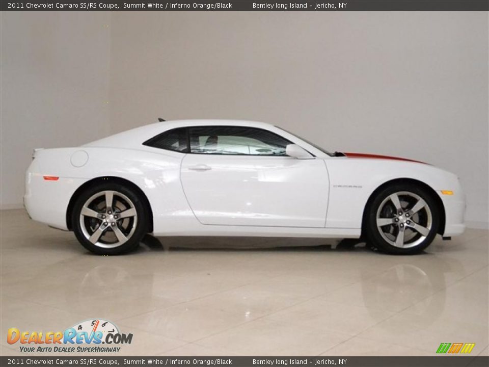 2011 Chevrolet Camaro SS/RS Coupe Summit White / Inferno Orange/Black Photo #19