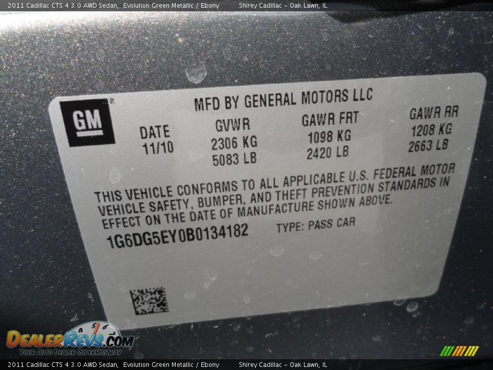 2011 Cadillac CTS 4 3.0 AWD Sedan Evolution Green Metallic / Ebony Photo #14
