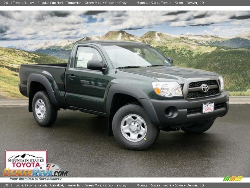 2011 Toyota Tacoma Regular Cab 4x4 Timberland Green Mica / Graphite Gray Photo #1