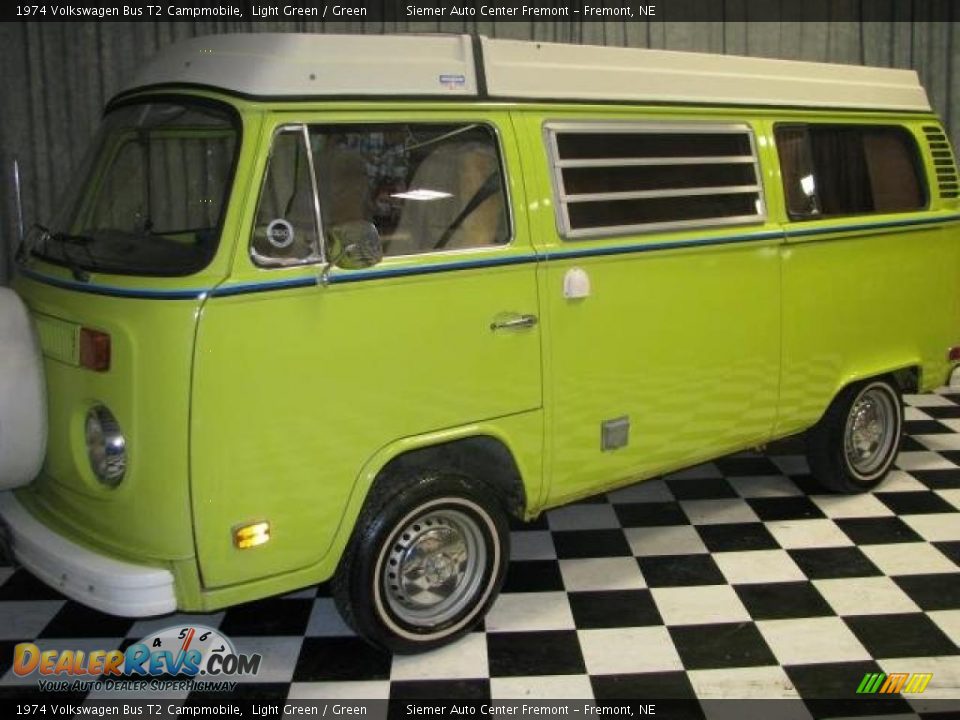 1974 Volkswagen Bus T2 Campmobile Light Green / Green Photo #17