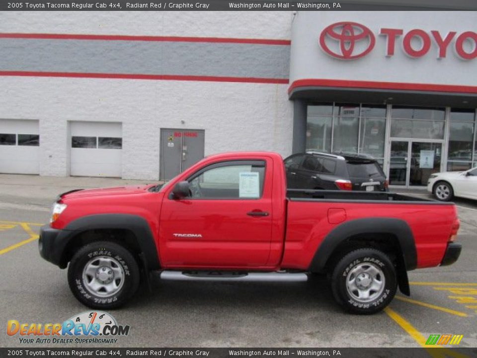 2005 Toyota Tacoma Regular Cab 4x4 Radiant Red / Graphite Gray Photo #2
