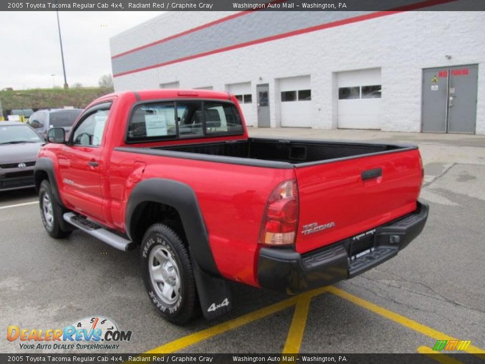 2005 Toyota Tacoma Regular Cab 4x4 Radiant Red / Graphite Gray Photo #4
