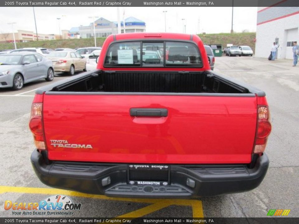 2005 Toyota Tacoma Regular Cab 4x4 Radiant Red / Graphite Gray Photo #5