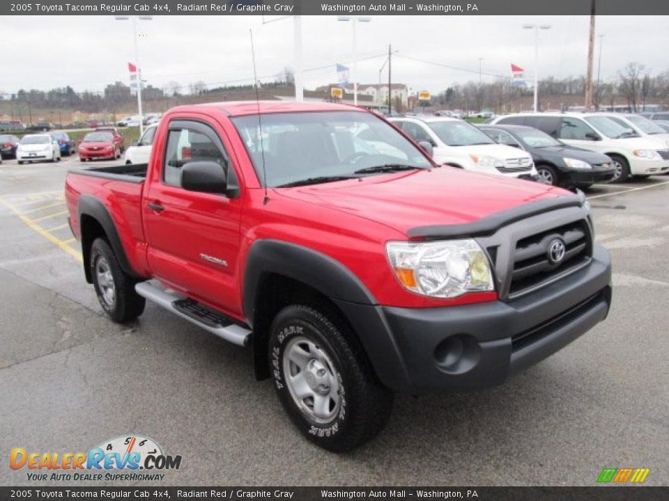 2005 Toyota Tacoma Regular Cab 4x4 Radiant Red / Graphite Gray Photo #10