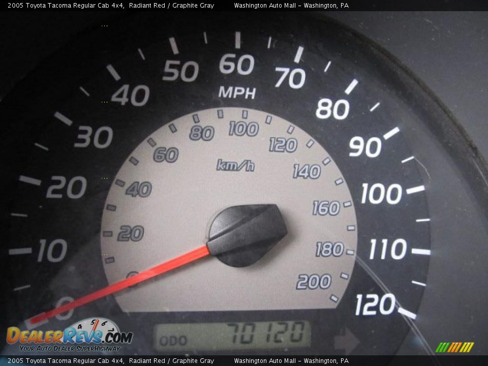 2005 Toyota Tacoma Regular Cab 4x4 Radiant Red / Graphite Gray Photo #20