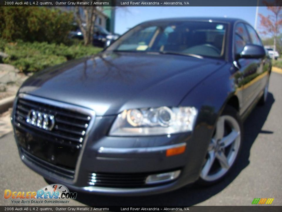2008 Audi A8 L 4.2 quattro Oyster Gray Metallic / Amaretto Photo #1