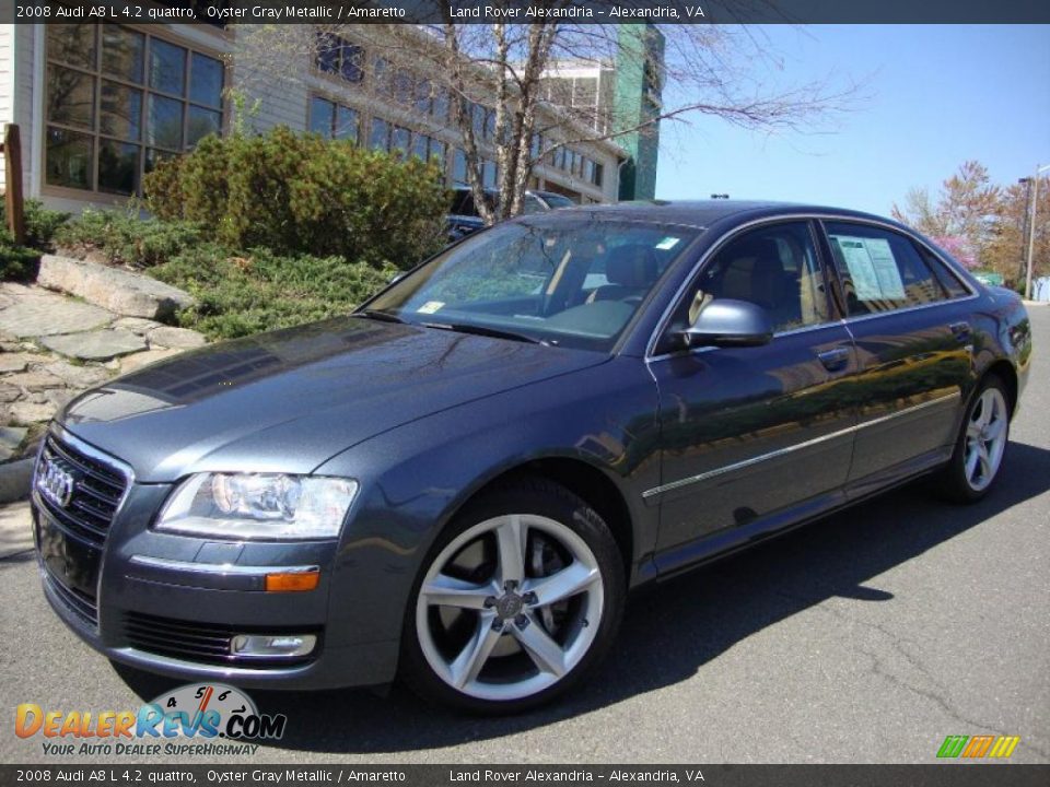 2008 Audi A8 L 4.2 quattro Oyster Gray Metallic / Amaretto Photo #2
