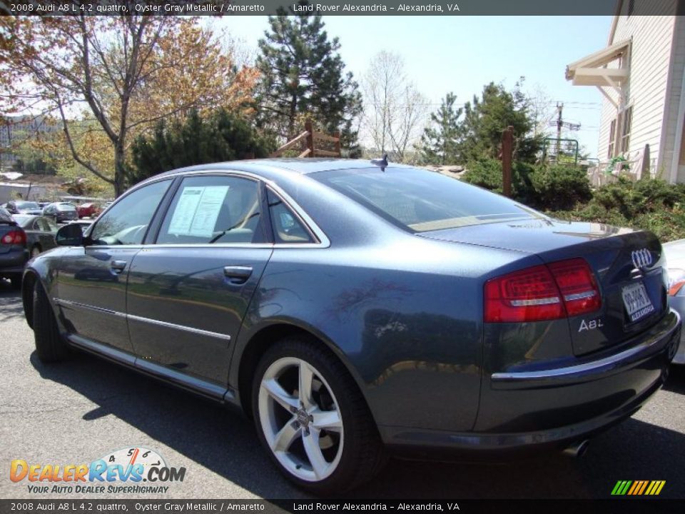 2008 Audi A8 L 4.2 quattro Oyster Gray Metallic / Amaretto Photo #3