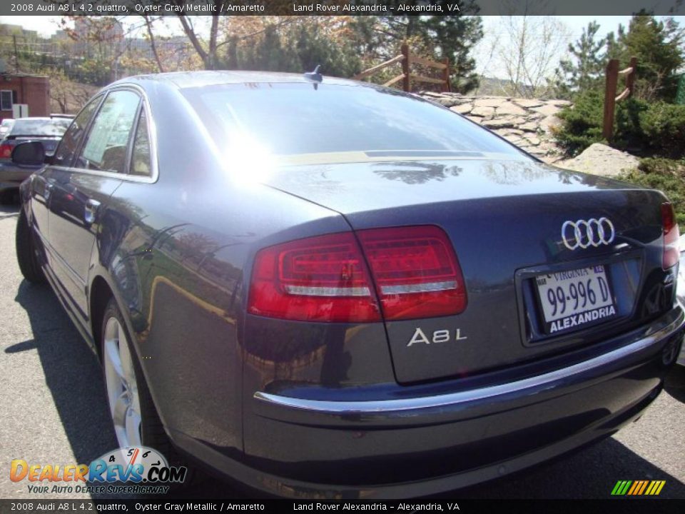 2008 Audi A8 L 4.2 quattro Oyster Gray Metallic / Amaretto Photo #4
