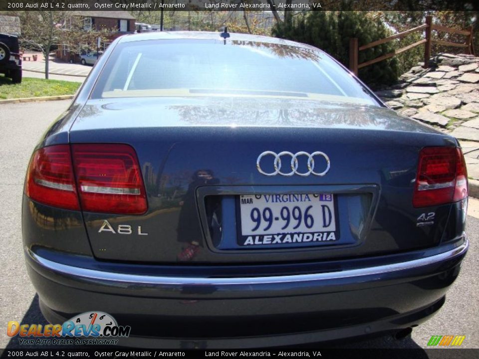 2008 Audi A8 L 4.2 quattro Oyster Gray Metallic / Amaretto Photo #5