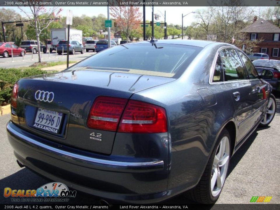 2008 Audi A8 L 4.2 quattro Oyster Gray Metallic / Amaretto Photo #9