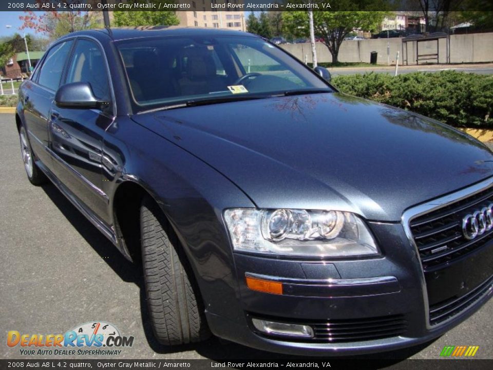 2008 Audi A8 L 4.2 quattro Oyster Gray Metallic / Amaretto Photo #11