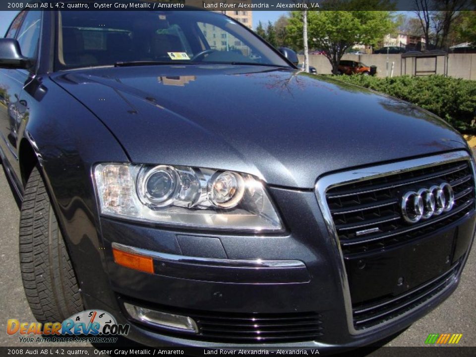 2008 Audi A8 L 4.2 quattro Oyster Gray Metallic / Amaretto Photo #12