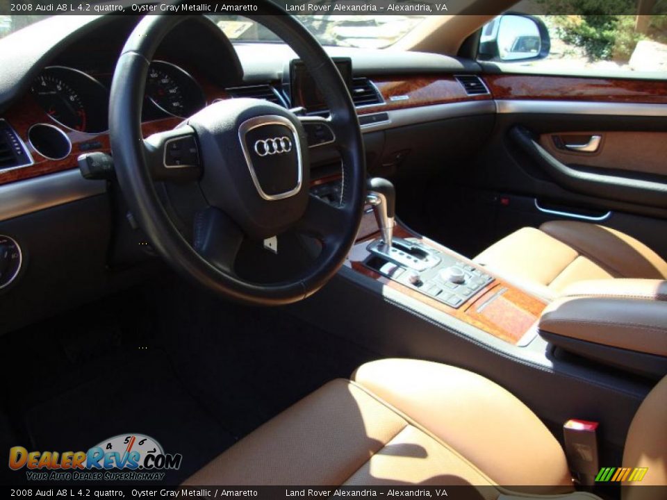 2008 Audi A8 L 4.2 quattro Oyster Gray Metallic / Amaretto Photo #16