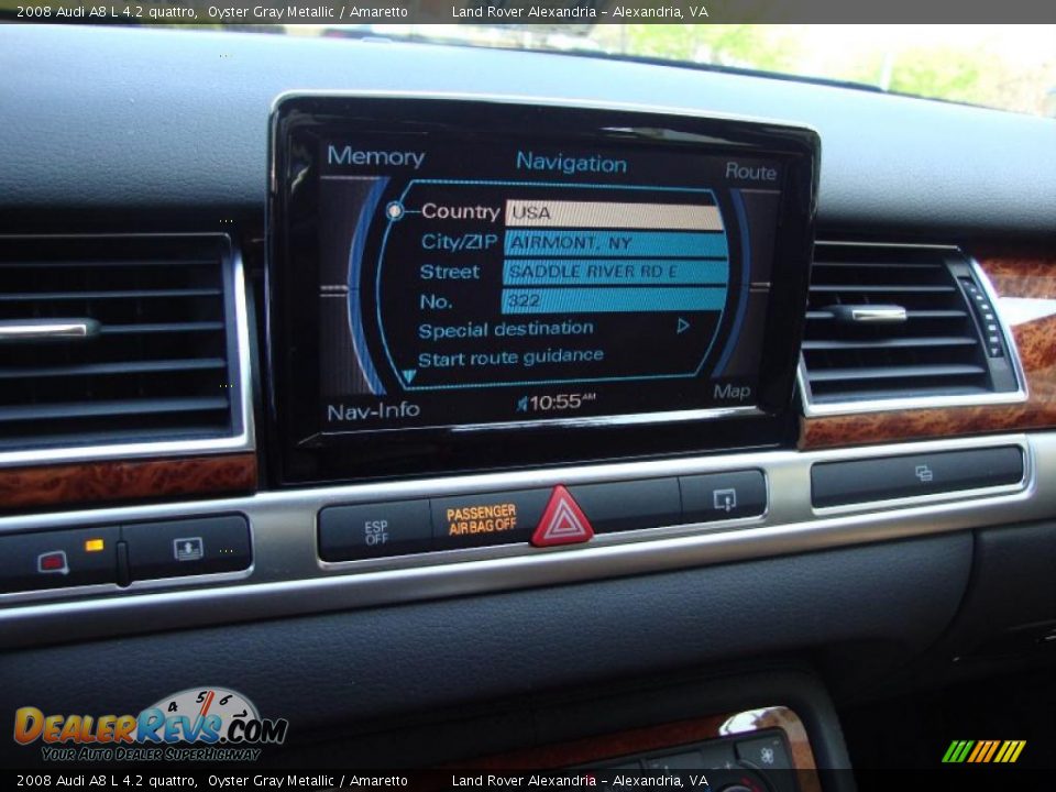 2008 Audi A8 L 4.2 quattro Oyster Gray Metallic / Amaretto Photo #23
