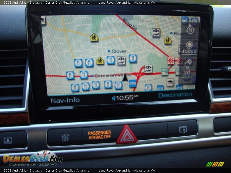 2008 Audi A8 L 4.2 quattro Oyster Gray Metallic / Amaretto Photo #24