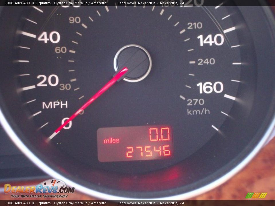 2008 Audi A8 L 4.2 quattro Oyster Gray Metallic / Amaretto Photo #26