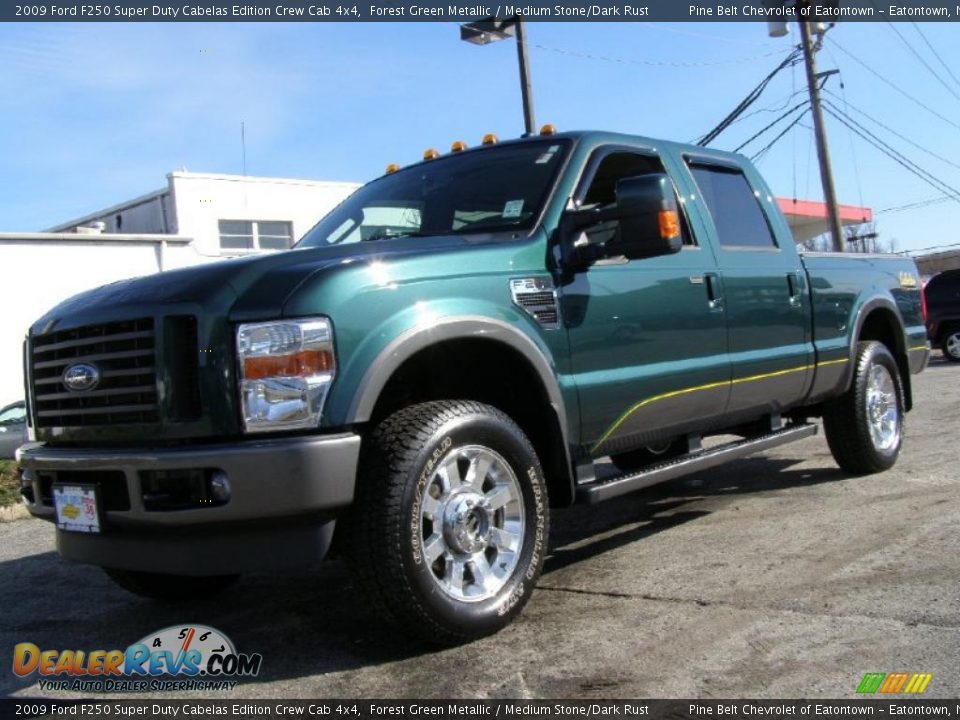 2009 Ford F250 Super Duty Cabelas Edition Crew Cab 4x4 Forest Green Metallic / Medium Stone/Dark Rust Photo #1