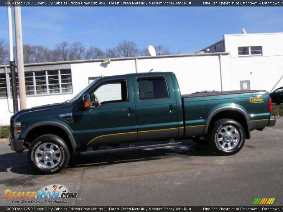2009 Ford F250 Super Duty Cabelas Edition Crew Cab 4x4 Forest Green Metallic / Medium Stone/Dark Rust Photo #4