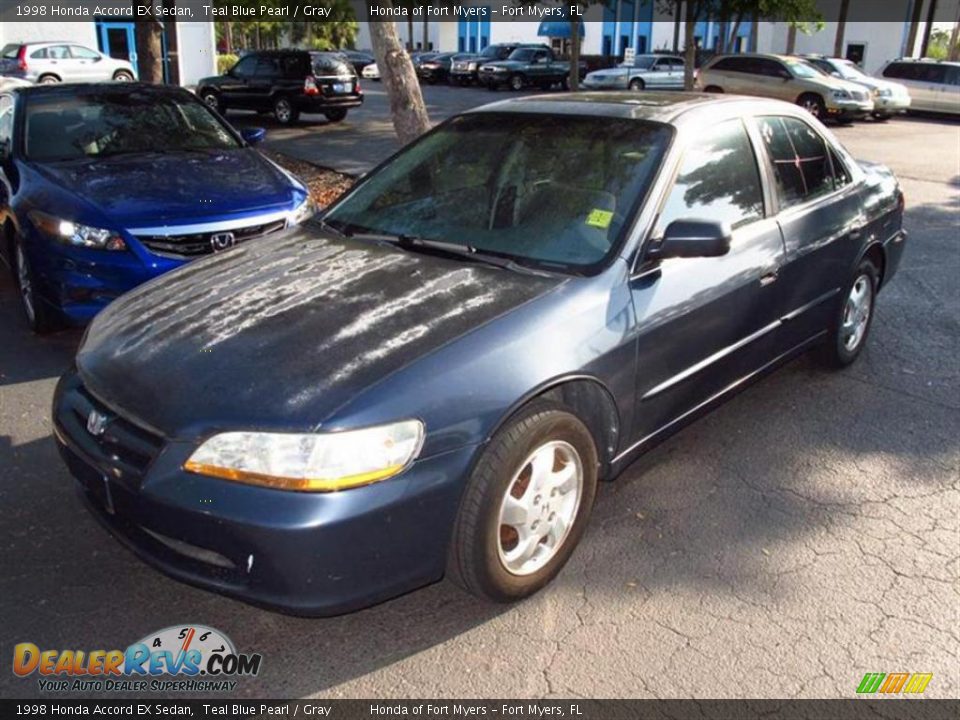 1998 Honda Accord EX Sedan Teal Blue Pearl / Gray Photo #4