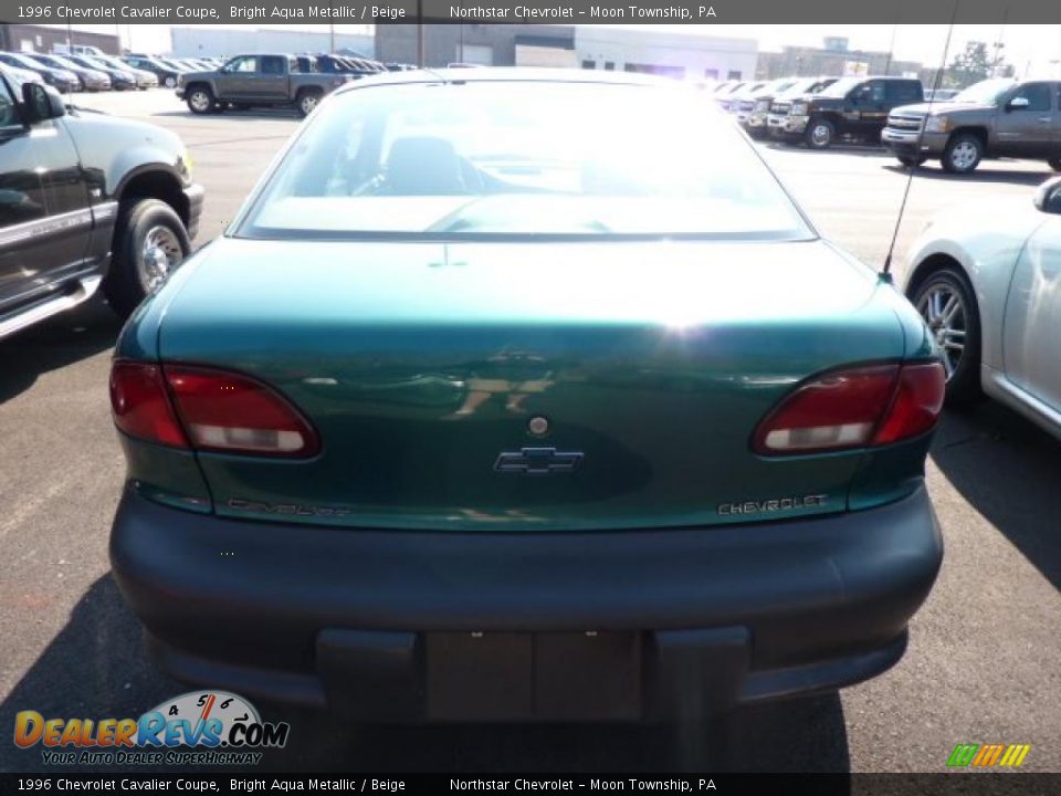 1996 Chevrolet Cavalier Coupe Bright Aqua Metallic / Beige Photo #3