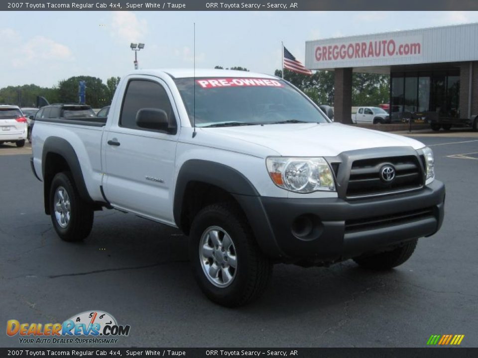 2007 Toyota Tacoma Regular Cab 4x4 Super White / Taupe Photo #1