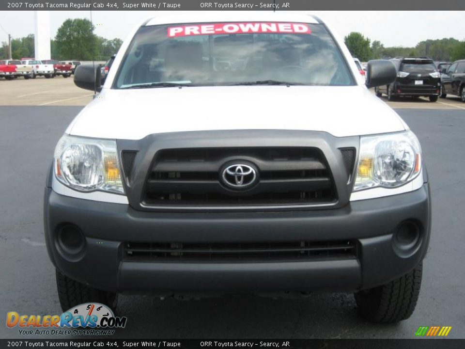2007 Toyota Tacoma Regular Cab 4x4 Super White / Taupe Photo #2