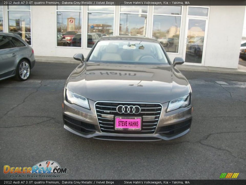 2012 Audi A7 3.0T quattro Premium Dakota Grey Metallic / Velvet Beige Photo #8