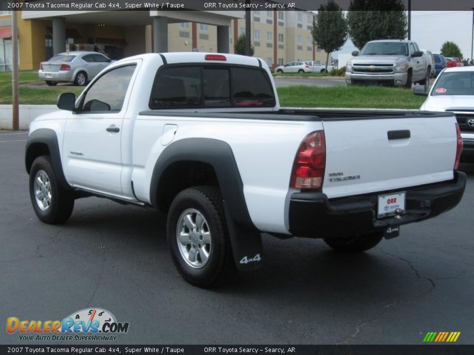 2007 Toyota Tacoma Regular Cab 4x4 Super White / Taupe Photo #5