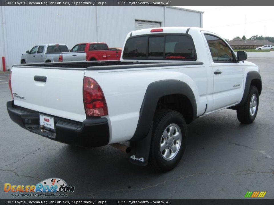2007 Toyota Tacoma Regular Cab 4x4 Super White / Taupe Photo #7