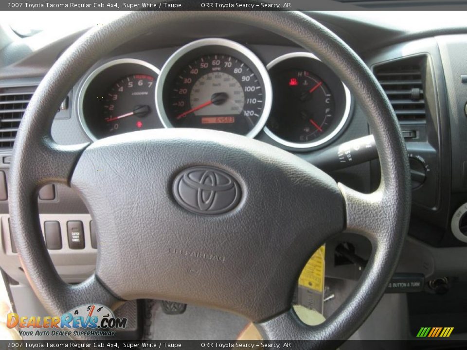 2007 Toyota Tacoma Regular Cab 4x4 Super White / Taupe Photo #14