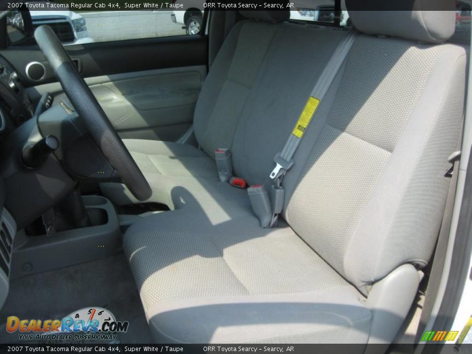 2007 Toyota Tacoma Regular Cab 4x4 Super White / Taupe Photo #16